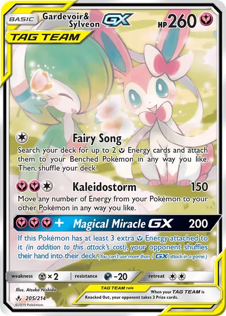 Gardevoir & Sylveon GX, Pokémon card UNB 205 — Unbroken Bonds set
