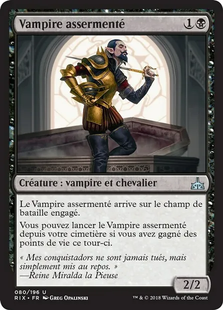 Vampire assermenté, carte Magic RIX 80 — extension Les combattants d'Ixalan