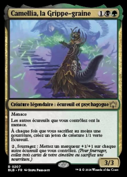 Camellia, la Grippe-graine, carte Magic BLB 207 — extension Bloomburrow