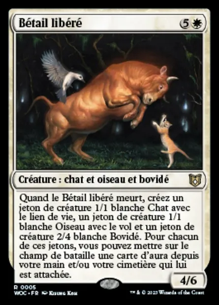 Bétail libéré, carte Magic WOC 5 — extension Wilds of Eldraine Commander