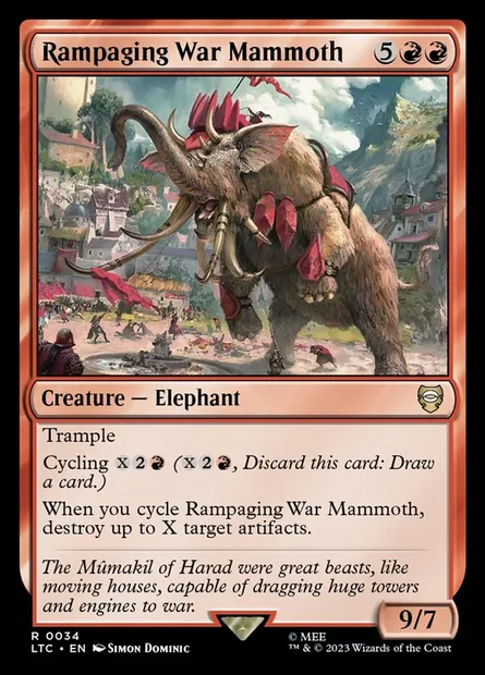Rampaging War Mammoth, Magic card LTC 34 — Tales of Middle-earth Commander set