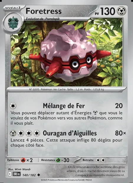 Foretress, carte Pokémon DRI 140 — extension Rivalités Destinées