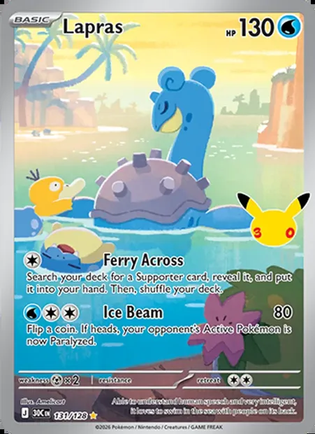 Lapras, Pokémon card 30C 131 — 30th Celebration set