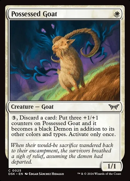 Possessed Goat, Magic card DSK 25 — Duskmourn: House of Horror set