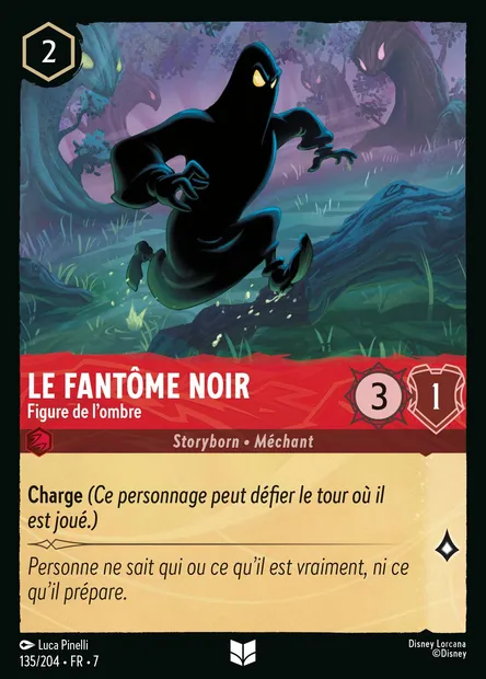 Le Fantôme Noir - Figure de l'ombre, carte Disney Lorcana CH7-135 — extension L'île d'Archazia