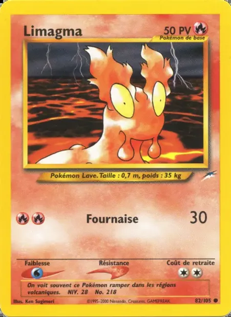 Limagma, carte Pokémon NDE 82 — extension Neo Destiny