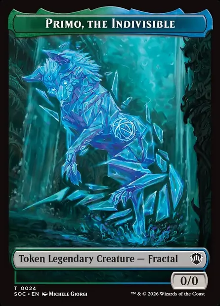 Primo, the Indivisible, Magic card TSOC 24 — Secrets of Strixhaven Commander Tokens set