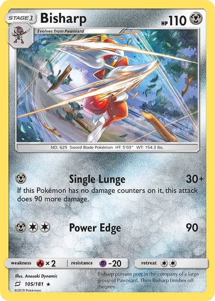 Bisharp, Pokémon card TEU 105 — Team Up set