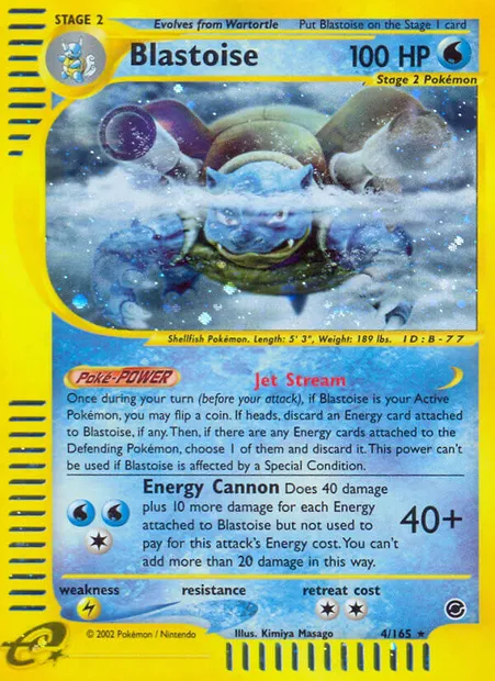 Blastoise, Pokémon card EX 4 — Expedition Base Set set