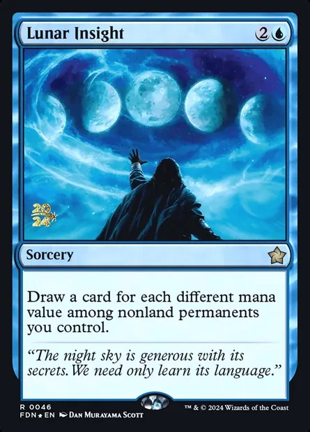 Lunar Insight, Magic card PFDN 46s — Foundations Promos set