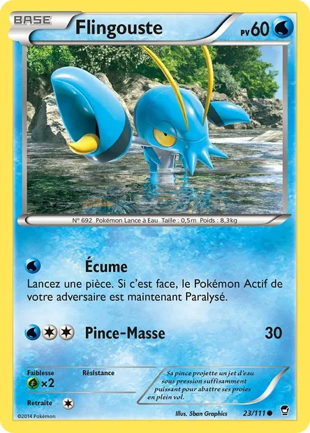 Flingouste, carte Pokémon FFI 23 — extension Poings Furieux