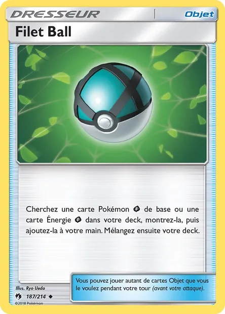 Filet Ball, carte Pokémon LOT 187 — extension Tonnerre Perdu