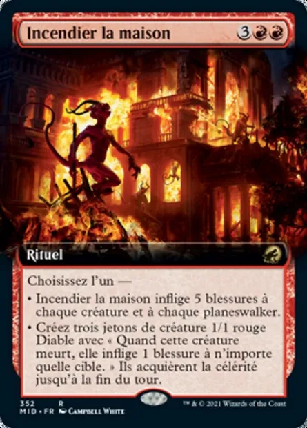 Incendier la maison, carte Magic MID 352 — extension Innistrad : chasse de minuit