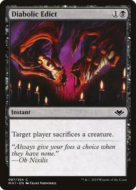 Diabolic Edict, Magic card MH1 87 — Modern Horizons set