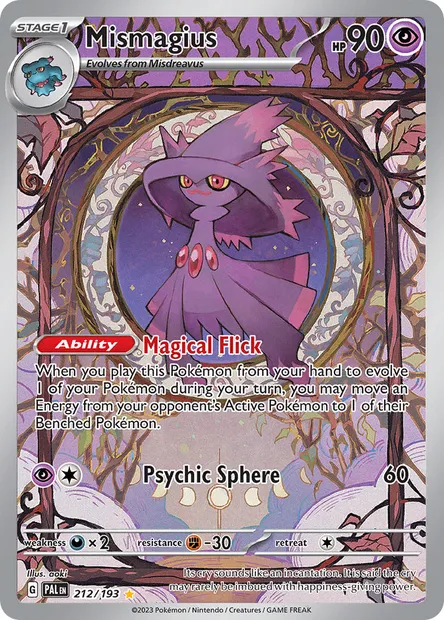Mismagius, Pokémon card PAL 212 — Paldea Evolved set