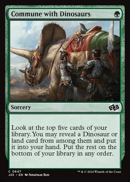 Commune with Dinosaurs, Magic card J25 647 — Foundations Jumpstart set