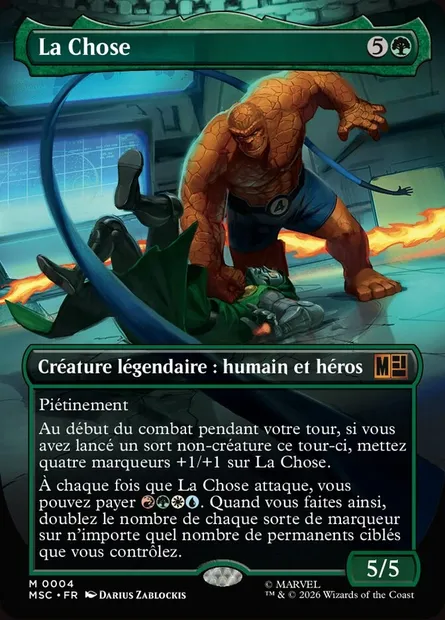 La Chose, carte Magic MSC 4 — extension Marvel Super Heroes Commander