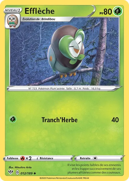 Efflèche, carte Pokémon DAA 12 — extension Ténèbres Embrasées
