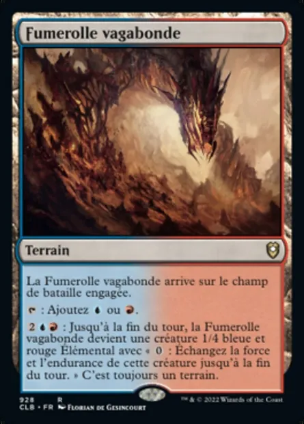 Fumerolle vagabonde, carte Magic CLB 928 — extension Commander Légendes : la bataille de la Porte de Baldur