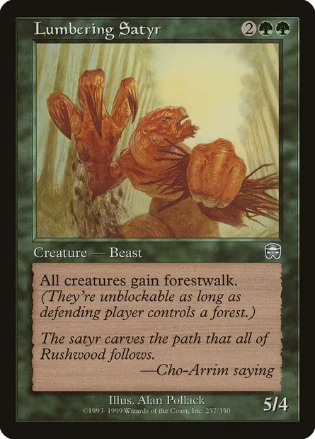 Lumbering Satyr, Magic card MMQ 257 — Mercadian Masques set