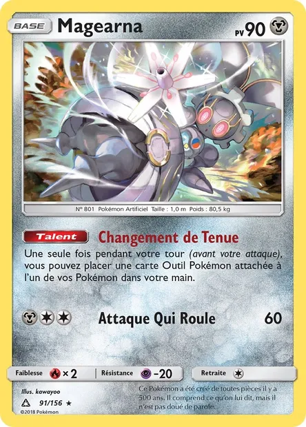 Magearna, carte Pokémon UPR 91 — extension Ultra-Prisme