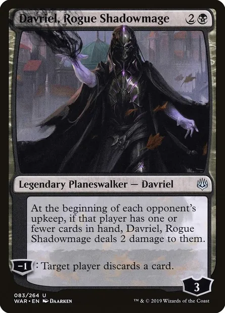 Davriel, Rogue Shadowmage, Magic card WAR 83 — War of the Spark set