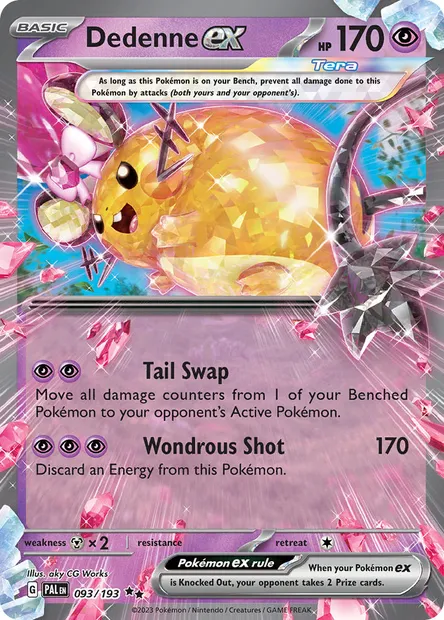 Dedenne ex, Pokémon card PAL 093 — Paldea Evolved set