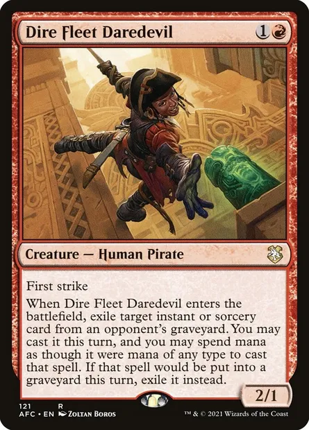 Dire Fleet Daredevil, Magic card AFC 121 — Forgotten Realms Commander set