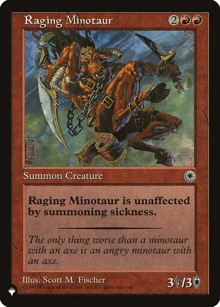 Raging Minotaur, Magic card PLST POR-146 — The List set