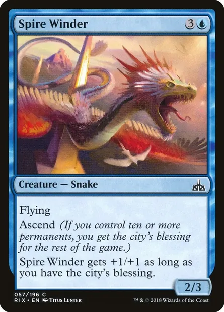 Spire Winder, Magic card RIX 57 — Rivals of Ixalan set