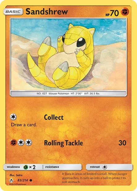 Sandshrew, Pokémon card UNB 83 — Unbroken Bonds set