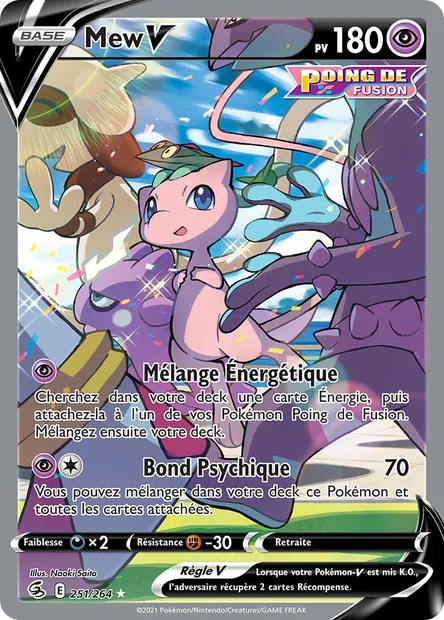 Mew V, carte Pokémon FST 251 — extension Poing de Fusion