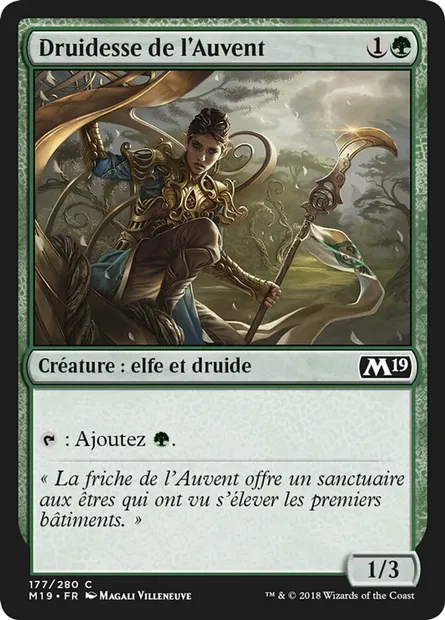 Druidesse de l'Auvent, carte Magic M19 177 — extension Core Set 2019