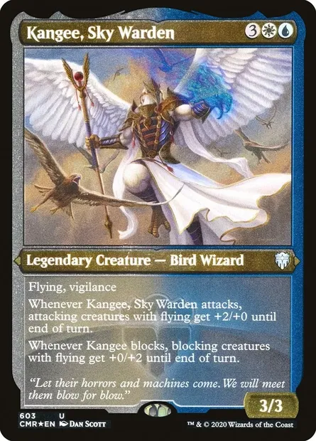 Kangee, Sky Warden, Magic card CMR 603 — Commander Legends set