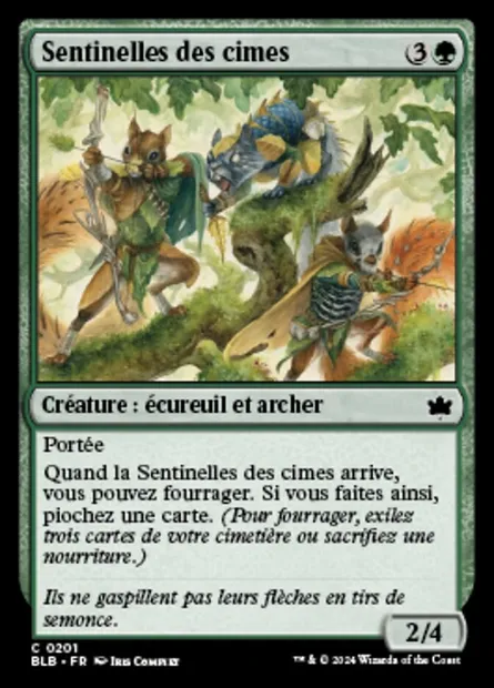 Sentinelles des cimes, carte Magic BLB 201 — extension Bloomburrow