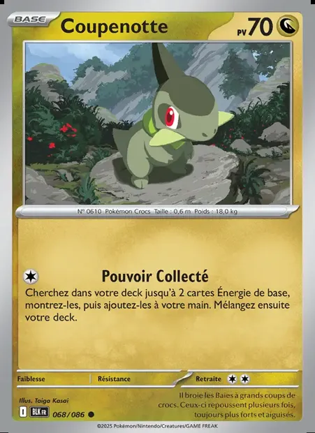 Coupenotte, carte Pokémon BLK 068 — extension Foudre Noire