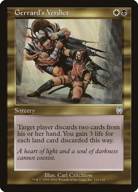 Gerrard's Verdict, Magic card APC 102 — Apocalypse set
