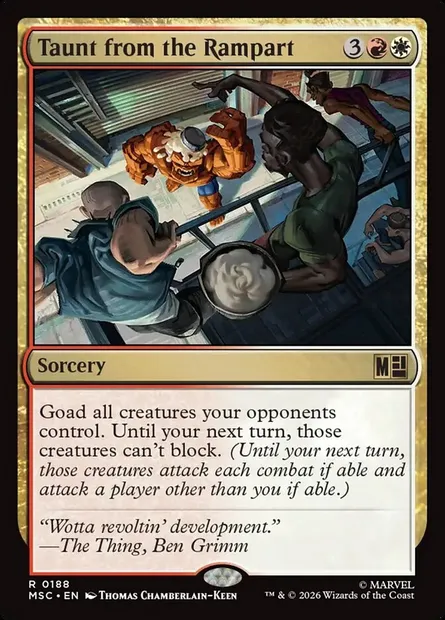 Taunt from the Rampart, Magic card MSC 188 — Marvel Super Heroes Commander set