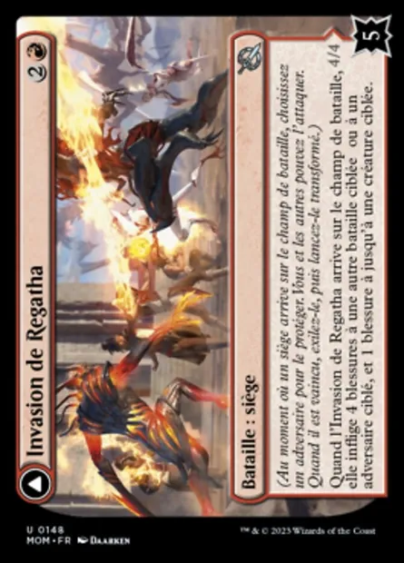 Invasion de Regatha // Disciples de la fournaise, carte Magic MOM 148 — extension L'invasion des machines