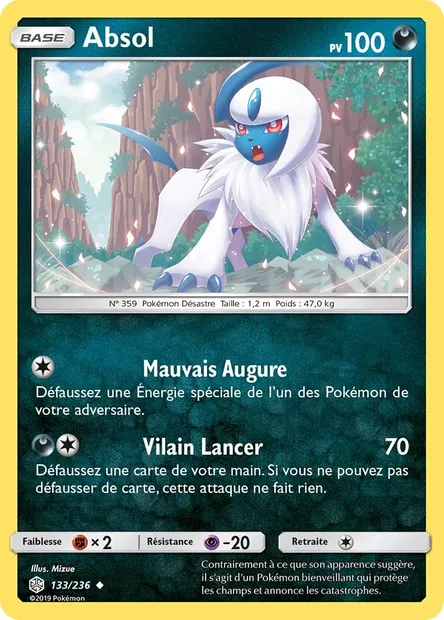 Absol, carte Pokémon CEC 133 — extension Éclipse Cosmique