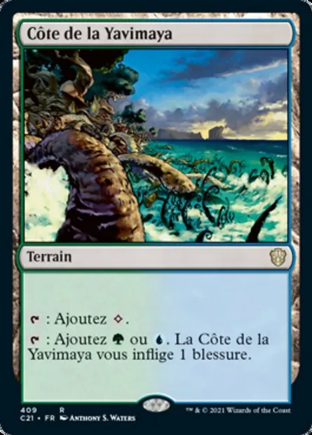 Côte de la Yavimaya, carte Magic C21 409 — extension Commander 2021