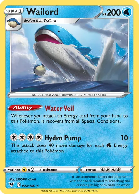 Wailord, Pokémon card VIV 32 — Vivid Voltage set