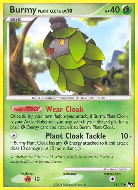 Burmy Plant Cloak, Pokémon card P7 11 — POP Series 7 set