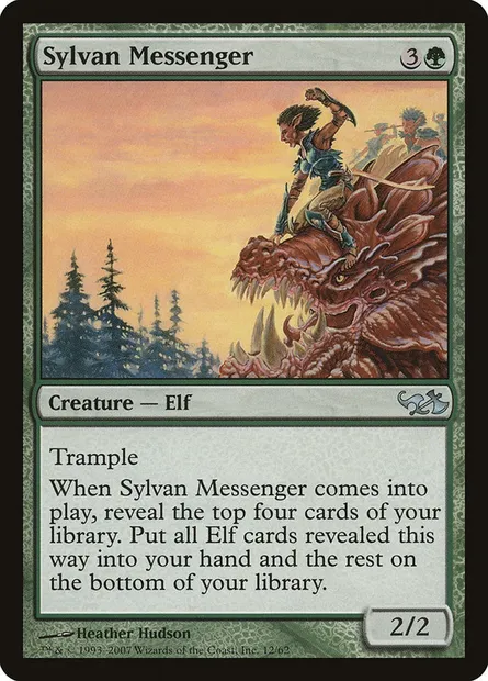 Sylvan Messenger, Magic card DD1 12 — Duel Decks: Elves vs. Goblins set