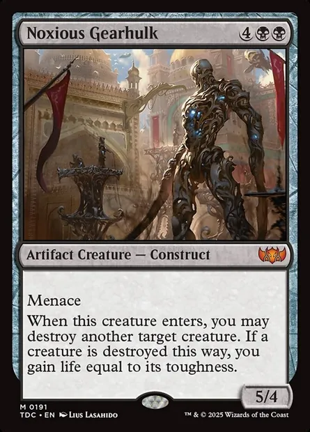 Noxious Gearhulk, Magic card TDC 191 — Tarkir: Dragonstorm Commander set