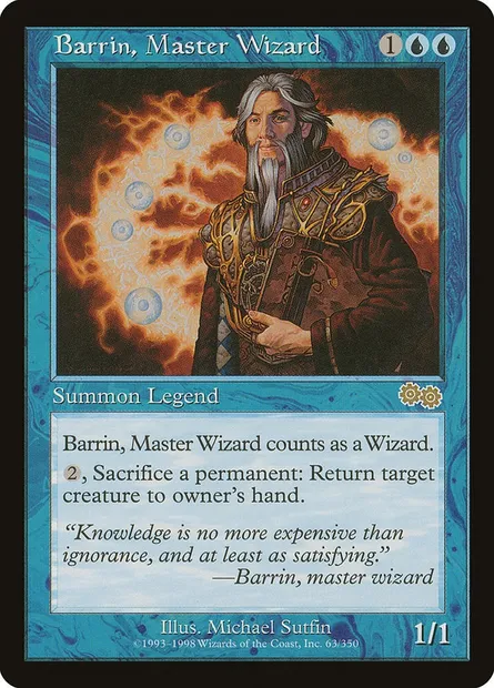 Barrin, Master Wizard, Magic card USG 63 — Urza's Saga set