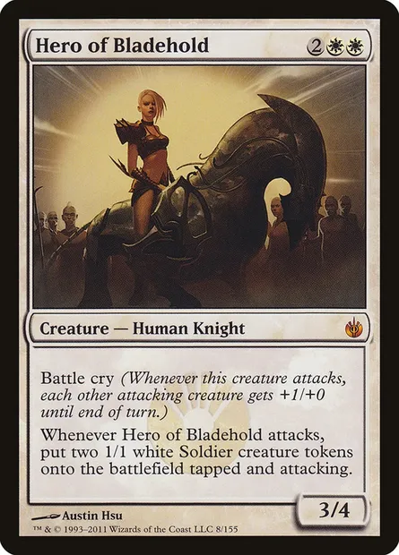 Hero of Bladehold, Magic card MBS 8 — Mirrodin Besieged set