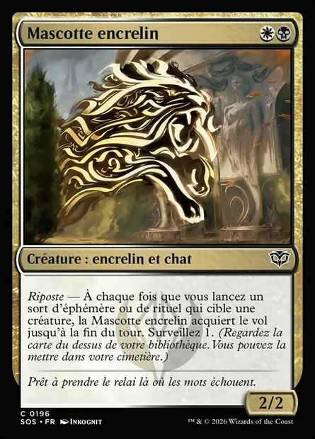 Mascotte encrelin, carte Magic SOS 196 — extension Secrets of Strixhaven