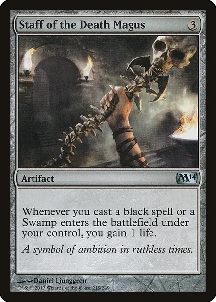 Staff of the Death Magus, Magic card M14 219 — Magic 2014 set