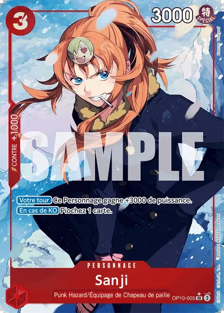 Sanji, carte One Piece OP10-005 — extension SANG ROYAL